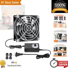 80mm Small Computer Fan with AC Plug, 110V 120V 220V 240V Fan with Speed Cont... picture