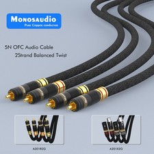 Pair High End 5N OFC Copper Cord HiFi Audio Interconnect RCA/XLR Cable picture