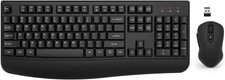 Wireless Keyboard and Mouse Combo, EDJO 2.4G Full-Sized Ergonomic Black picture