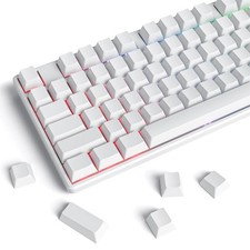 129 PCS Blank Thick PBT Cherry Profile White Keycaps With 7U Spacebar picture