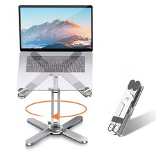 Laptop Stand with 360 Rotating Base, Computer Notebook Laptop Riser Metal Hol... picture