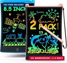 2 Pack LCD Writing Tablet with Stylus, 8.5 inch Colorful Doodle Board Drawing Pa picture