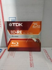BLU-RAY DISC REWRITABLE TDK BD-RE 25GB SINGLE LAYER 1-2X SPEED NEW Sealed - #1H picture