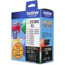 Brother LC203 Black High-Yield Ink Cartridges, Pack Of 2, LC2032PKS picture
