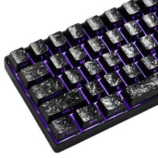 XVX Black Shine Through Keycaps, Forged Carbon-Look Cherry Profile Keycap Set... picture