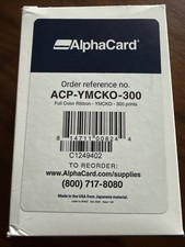AlphaCard ACP-YMCKO-300 Full Color Ribbon 300 Prints ID Card Printer Ribbon picture