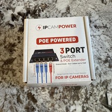 POE Powered 3-Port Switch & Network Extender Cat5 Cat6 for IP Cameras picture