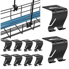 10 Pcs Wire Mesh Cable Tray Ceiling Hanging Hook, Black picture