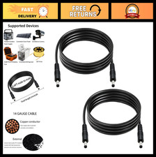6.6ft DC Power Extension Cable 2-Pcs, 5.5mm x 2.1mm Male to Male, 14AWG for CCTV picture