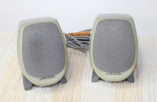 VTG POLK AUDIO MINI SPEAKER SET PC COMPUTER WIRED LEFT RIGHT GRAY DESKTOP HIPS picture