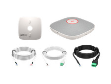 HP Poly Studio A2 White Table Microphone w/ Mounting Plate I/O cables picture