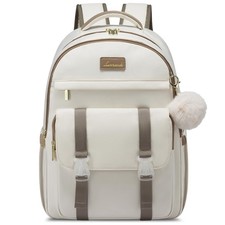 LOVEVOOK School Backpack for Teen Girls, Student 15.6-Inch, Beige-khaki picture
