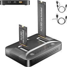 Dual-Bay M.2 SSD Cloner Dock for PC Storage Upgrade Tool-Free 16TB picture