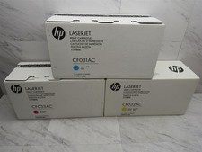 3 LOT NEW Genuine HP CF031AC CF032AC CF033AC Toner Cartridges CM4540 mfp CMY picture