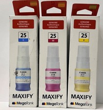 New Genuine Canon GI-25 Color 3PK Pigment Ink Bottle PIXMA GX1020 GX2020 picture