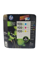Genuine HP 920XL 3 Pack Cyan Magenta Yellow Ink Plus Photo Paper Exp. 09/2015 picture