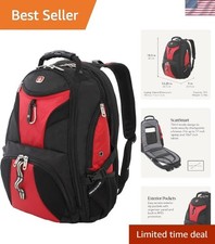 1900 Scansmart TSA 17-Inch Laptop Backpack, Black/Red picture