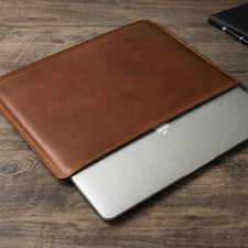 Genuine Leather Laptop Sleeve Case 13 14 16 Inch Notebook Protective Cover picture