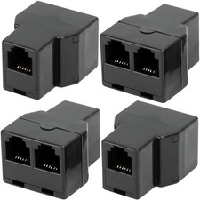 4 Pack Telephone Line Splitters RJ12 6P6C 1 Female to 2 Female Telephone Land picture