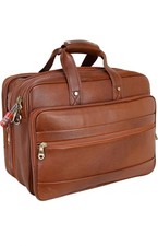 Tayib Leather Laptop Bags For Men Office Use With Expandable Size Color (TAN) picture