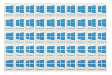 50 PCS Sticker for Window 10 Blue Badge Logo Decal Cyan Color 22mm x 16mm picture