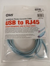 QVS USB to RJ45 Rollover Converter Cable, 6ft Blue picture