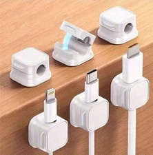 White 6pcs Modular Magnetic Cable Organizer Kits picture