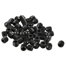50Pcs Black M4 x 4mm Alloy Steel Hex Socket Set Grub Screws Headless Cup Point picture