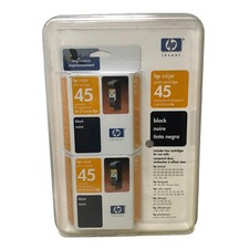 NIP Hewlett  Packard HP 45 Black Inkjet Printer Cartridge Twin Pack EXP OCT 2003 picture