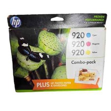 HP 920 Tri-Color Ink Cartridges Genuine OEM Sealed New EXP 02/2016 picture