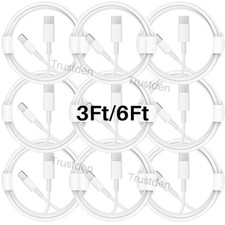 Lot PD Fast Charger USB-C to iPhone Cable 3/6Ft For Apple 13 12 11 8 XR 8 X iPad picture