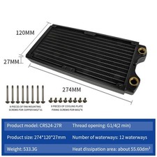 OCOCOO CRS24-27R 240mm Lead-Free Copper Radiator G1/4 for PC Water Cooling picture