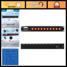 1U Horizontal Rack Mount Power Strip - 10 Outlet PDU, 120V 15A, 3600J Surge Prot picture