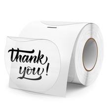 FINDAT Clear Thermal Labels Round Vinyl 3 Inch Transparent Direct Printer Label picture