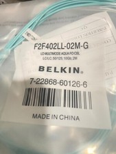 Belkin F2F402LL-02M-G Fiber Optic Duplex Patch Cable Network 2m 10GB Aqua LC(Q1) picture