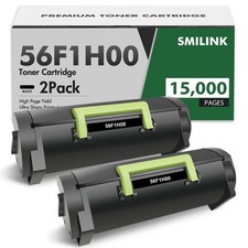 ** NEW Lexmark Toner | 56F1H00 | Black w/ Chip | High Yield | Compatible | 2-Pak picture