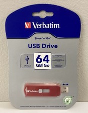 NEW Verbatim 97005 Store 'n' Go 64 GB Red USB 2.0 Flash Drive picture