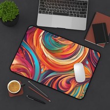 Bright Abstract Desk Mat – Vibrant Design Office Decor, Computer Accessories  picture