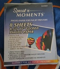 Special Moments Photo Paper For Ink Jet Printers 8 Pks-8 Sheets 8.5 x 11 Glossy picture