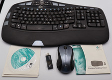 Logitech Cordless Desktop Wave Wireless Keyboard Y-RCP140 Mouse Combo USB Dongle picture