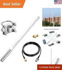 Waterproof 5.8dBi Meshtastic Lora 915MHz Fiberglass Antenna with 20Ft Extensi... picture
