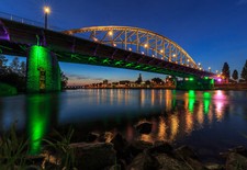 Landscape bridge lights river sky Custom Gaming Mat Desk picture