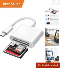 Versatile USB C 3-Slot Memory Card Reader for Rapid Data Transfer – Plug & Play picture