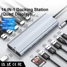 14-in-1 USB C Docking Station USB 3.0 Hub, Multiport Adapter External Monitor picture