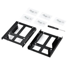 2.5 To 3.5 Hard Drive Adapter Double Deck HDD SSD Metal Bracket Mount 2 PCS picture