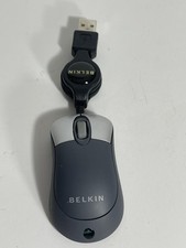 Belkin Mini Retractable Travel Size Mouse F5L016 USB Compact Black picture