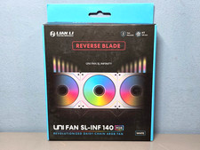 Lian Li Reverse Blade UNI 140mm Case Fan Daisy-Chain ARGB in White New & Sealed picture