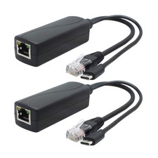 2-Pack 5V Gigabit PoE Splitter, USB , 48V to 5V 2.4A Adaper, IEEE 802.3af Com... picture