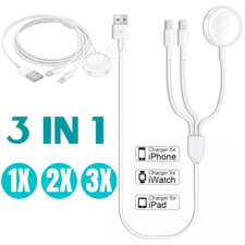 3 in 1 USB Magnetic Charging Cable Lot For Apple iPhone Watch Series 3 4 Charger picture