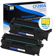 2PK CF280A 80A Black Toner Cartridge for HP LaserJet Pro 400 M401dn M425dn M425d picture